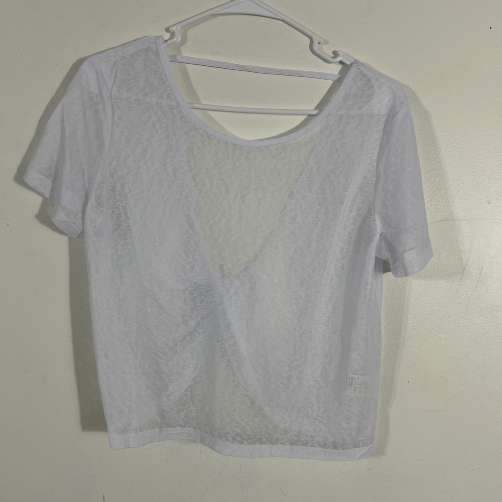White Short Sleeve Scoop Neck Tee